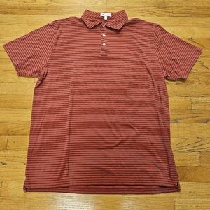 Vintage Peter Millar Red Striped Polo Men's Size XL